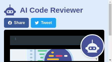 A computer screen displaying the AI Code Reviewer dashboard with code analysis and security analysis features.