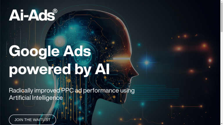 A computer screen displaying the Ai-Ads platform with graphs, charts, and text.