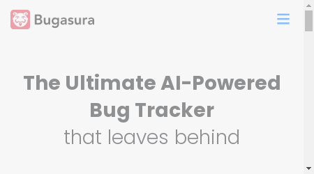 Bugasura logo with the text "AI-powered bug tracking software" written underneath.
