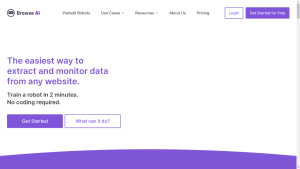An overview of the features and pricing plans of Browse AI, a data extraction and monitoring platform.