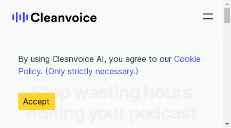 A graphic of a computer screen showing the Cleanvoice AI website with a highlighted section on the pricing plans.