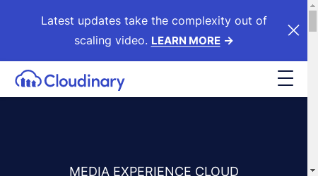 Cloudinary logo with text "Image and Video Technology Platform."