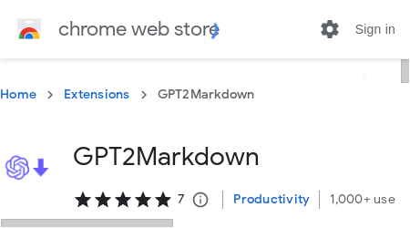 A screenshot of the GPT2Markdown website showcasing its features and pricing plans.