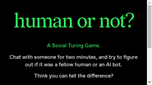 A screenshot of the A Social Turing Game website, showing the game interface and pricing plans.