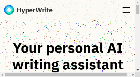 A promotional image for HyperWrite, an AI-powered writing tool that offers a range of features to help users write better and faster. The image includes text describing some of the tool's features and benefits.