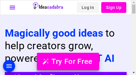 Ideacadabra logo with text and graphic elements.
