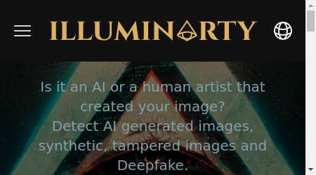 A person using a computer to access Illuminarty's website and detection tools.