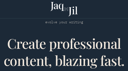 Jaq n Jil logo on a blue background with white and orange text.