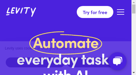 Levity logo with the text "AI-powered platform that automates everyday tasks" beside it.