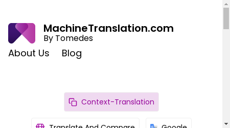 A laptop displaying the MachineTranslation.com website with a translation in progress.