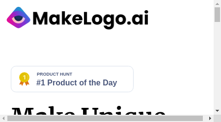 "A computer screen displaying Make Logo AI's website with a logo design being generated by artificial intelligence."
