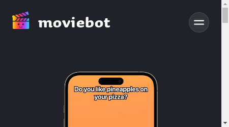 An image of the MovieBot platform with customizable character, background, camera, and pose options.