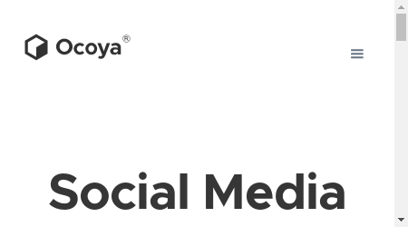 Ocoya logo with text and graphic elements depicting social media management.
