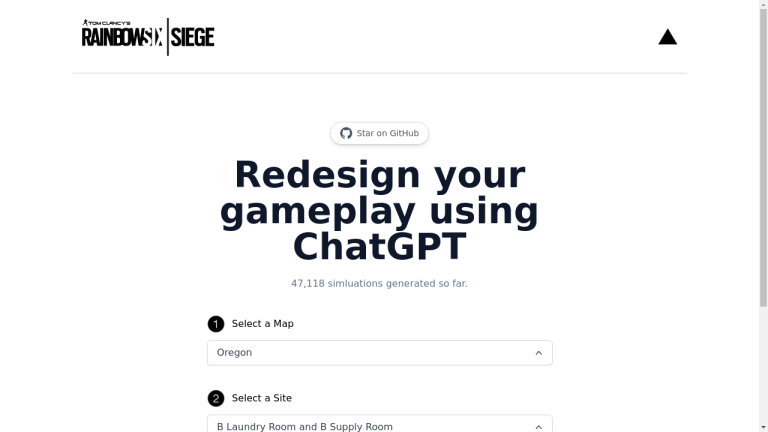 The text describes the features, benefits, pricing plans, and frequently asked questions of Siege GPT, an AI tool that generates gameplay strategies for Rainbow Six Siege.