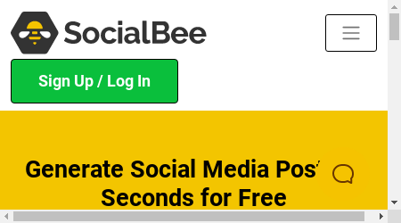 A computer screen displaying the SocialBee website, with various features and pricing plans highlighted.