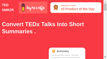 Image of a person holding a smartphone with the TED SMRZR app open, showing a summary of a TEDx Talk on the screen.