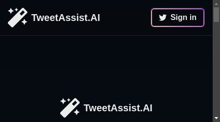 A screenshot of the Tweet Assist app in action, showing the user interface with tweet ideas generated and options to personalize tone and generate replies.