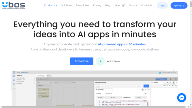 UBOS platform allows for easy app development using low-code/no-code tools and AI-powered components.