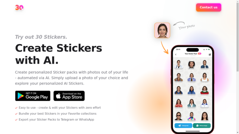 30stickers - Create personalized stickers effortlessly with AI