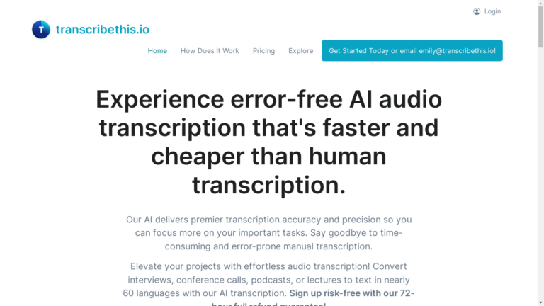 AI TranscribeThis.io - AI-based audio transcription service