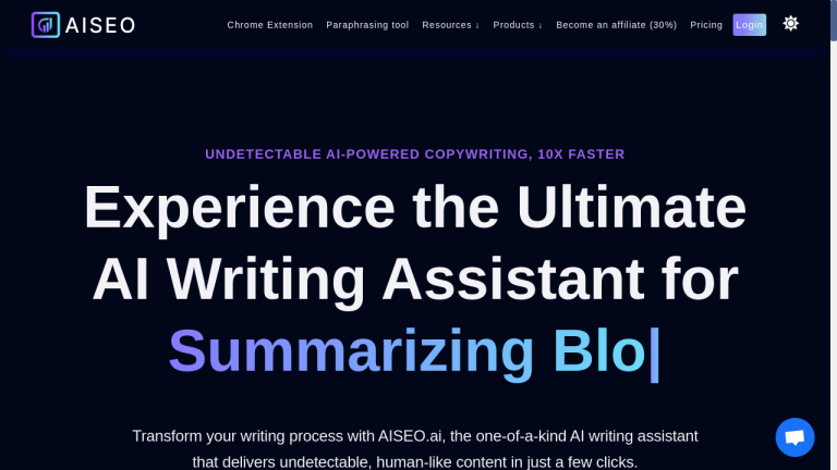 AISEO.ai logo with text and a graphic of a pen and paper.