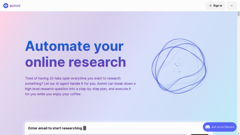 "Aomni's user-friendly interface simplifies online research"