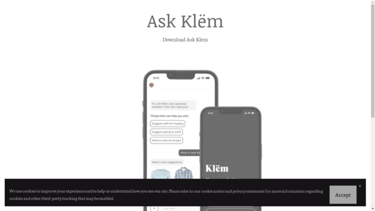 Image of Ask Klem's user-friendly interface for personalized wardrobe management