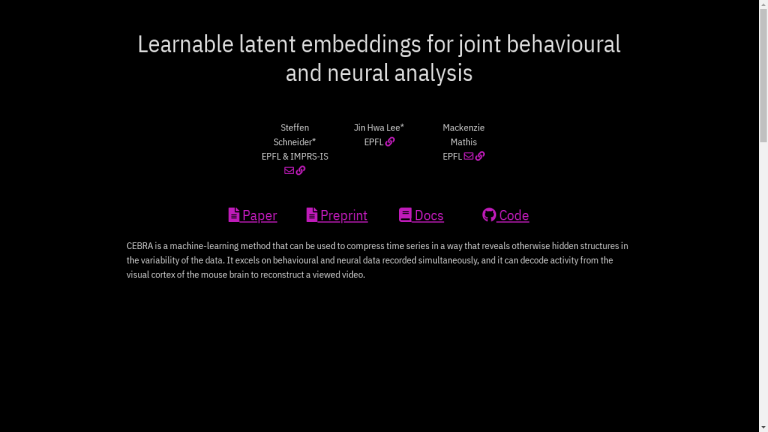 Learnable latent embeddings for joint behavioural and neural analysis is a machine learning tool known as Cebra that helps neuroscientists analyze and decode behavioural and neural data to reveal underlying neural representations. The blog post discusses its features, benefits, and pricing plans.