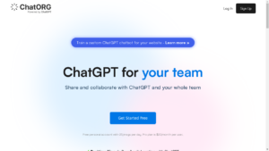 "A team of professionals discussing and collaborating using ChatOrg"