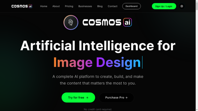 "Illustration of a person using Cosmos AI to create AI-powered content"