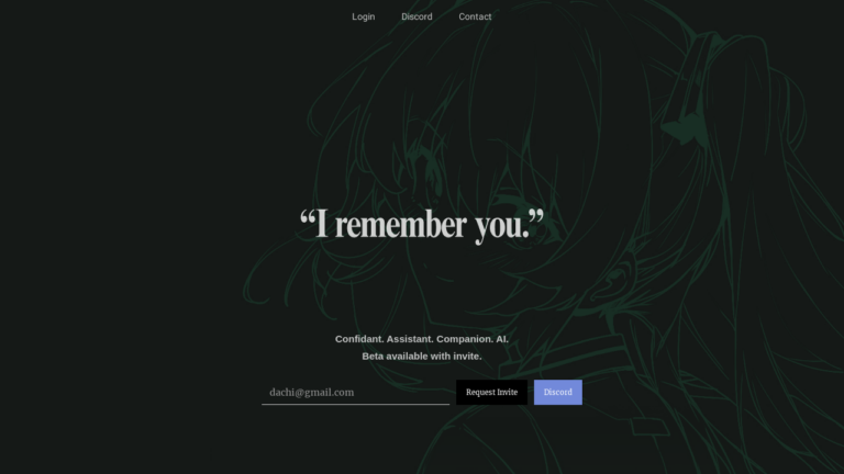 A screenshot of Dachi's website showcasing different anime characters.