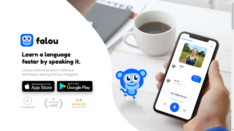 "Screenshot of the Falou Language Learning App"