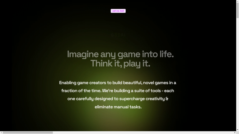 Image of a person using G3D.AI Jedi to create a game with AI-generated designs and mechanics.