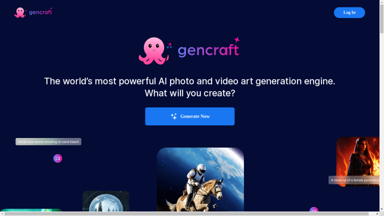 Gencraft logo with the words "AI-powered art generator" next to it.