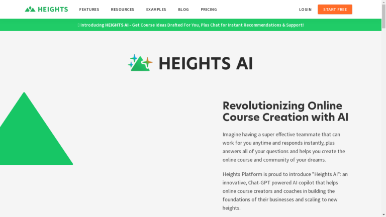 "AI-powered course creation technology by Heights Platform"