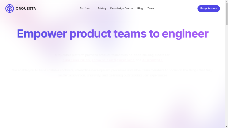"Product team collaborating on Orquesta platform"
