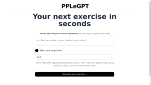 A person using PPLeGPT on their phone to generate personalized workout routines.