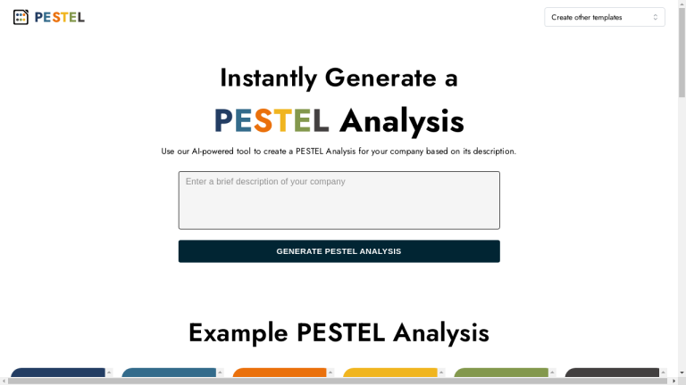 A graphic of a Pestel Analysis report with different colored bars representing the various external factors impacting an organization's operations and decisions.