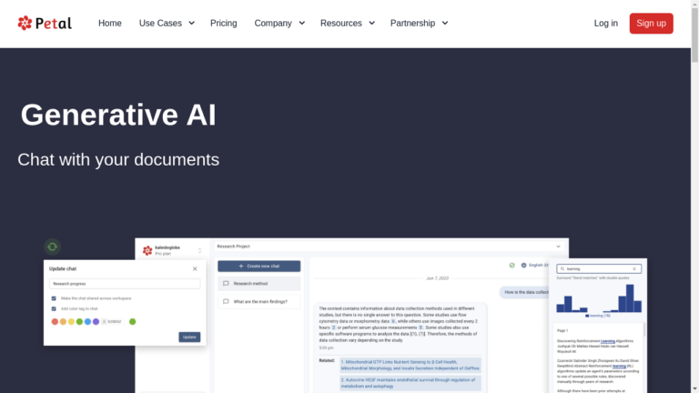 "Illustration of Petal, the AI-powered document analysis platform"