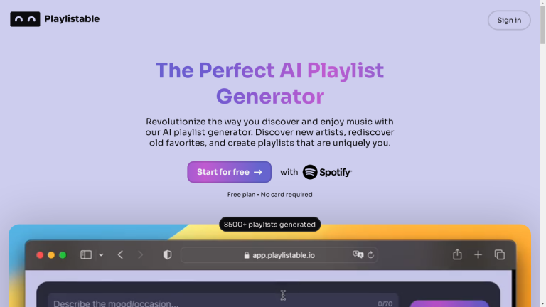 Image of a person using the Playlistable app on their smartphone to create a personalized playlist.