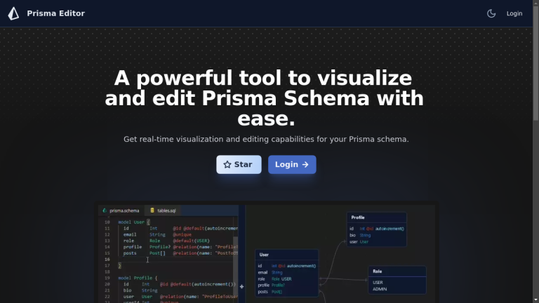 Prisma Editor logo with text and bullet points highlighting its features and pricing plans.