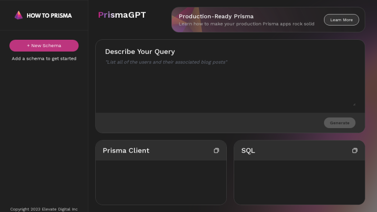 A developer using PrismaGPT to generate queries with the help of an AI model.
