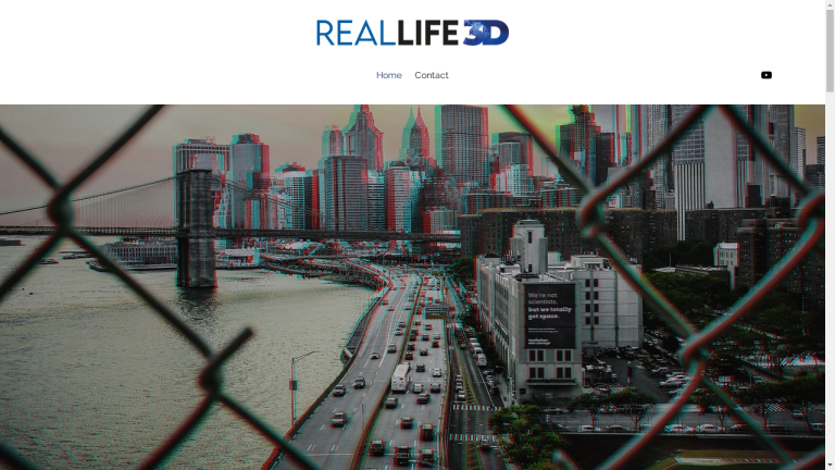 Real Life 3D logo with text and graphic elements.