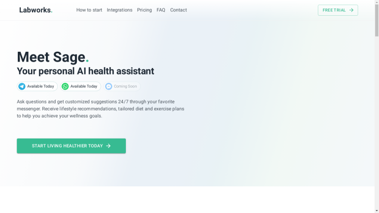 An article introducing Sage AI, a personal health assistant that utilizes advanced AI technology to provide personalized recommendations on exercise, nutrition, and lifestyle.