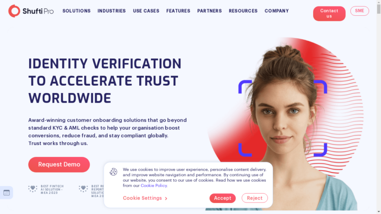Shufti Pro's platform offers a range of KYC and AML verification solutions for businesses. It includes facial recognition, ID and document verification, and NFC verification.