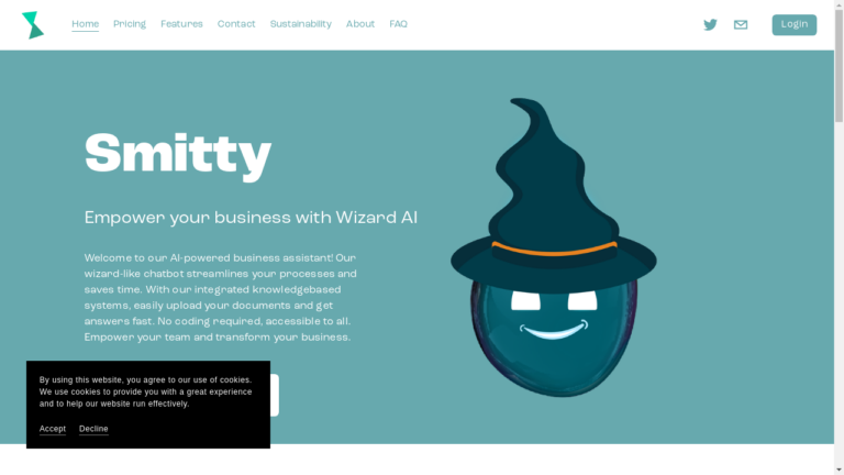 "Image of Smitty AI Wizard, the game-changing AI-powered business assistant."