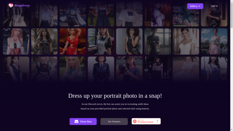 SnapDress offers a platform to personalize fashion styles through personalized outfit ideas and a range of style options. The platform operates within a Discord server and offers different pricing plans to cater to the needs of users.