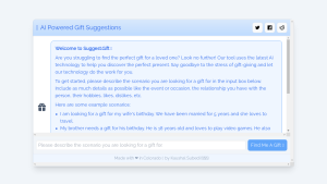 A person using Suggest Gift to find the perfect gift for a loved one using AI technology.
