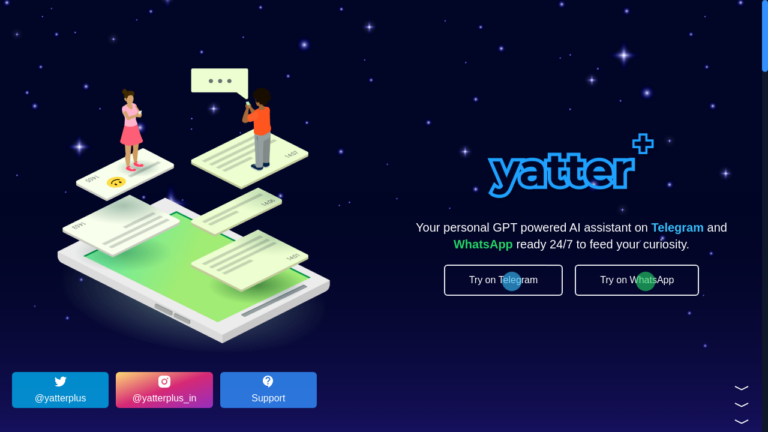 "Image of Yatter Plus AI messaging assistant providing instant answers and translations"
