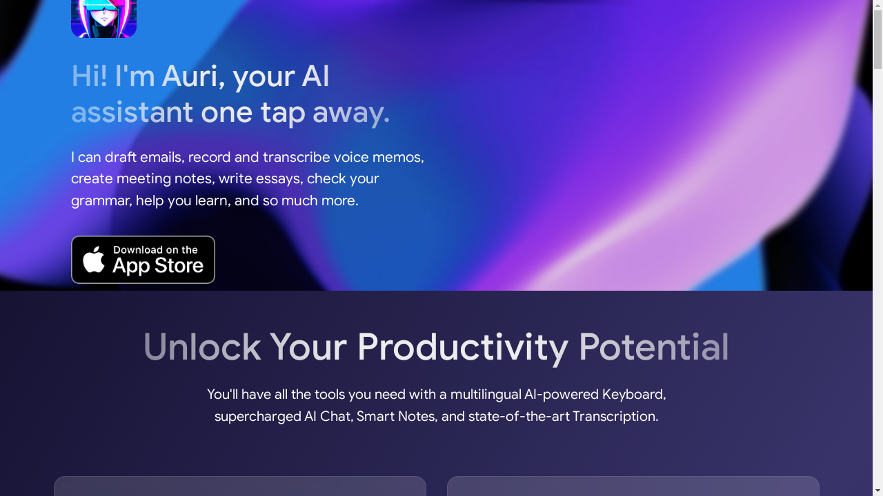 Auri AI - AI-powered keyboard and more for enhanced productivity